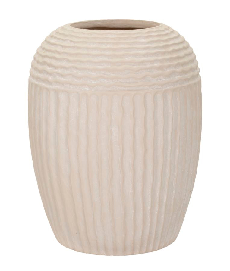 Vază Mauro Ferretti Mist Pot, Crem, Ø30 cm