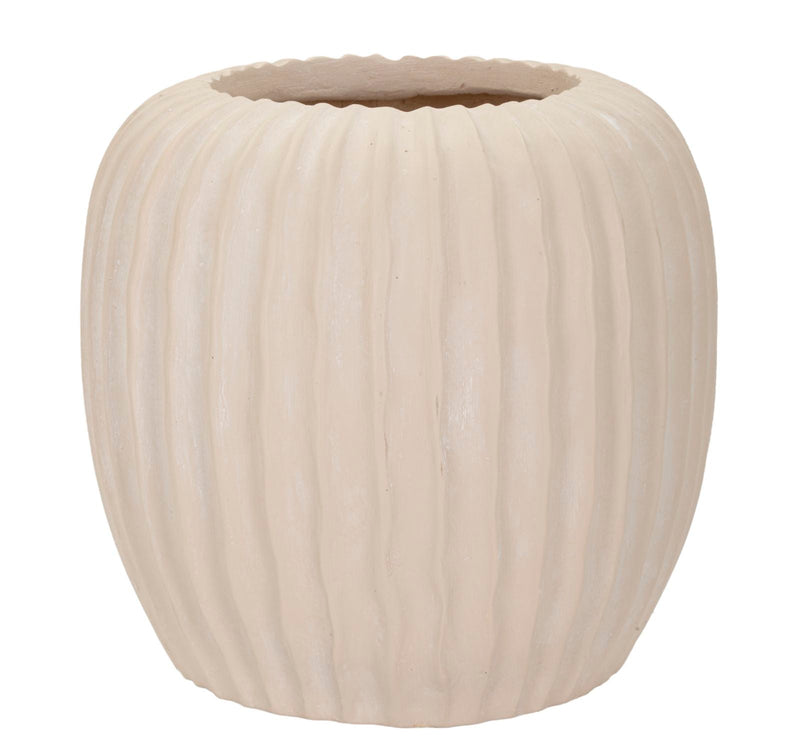 Vază Mauro Ferretti Mist Pot, Crem, Ø26 cm