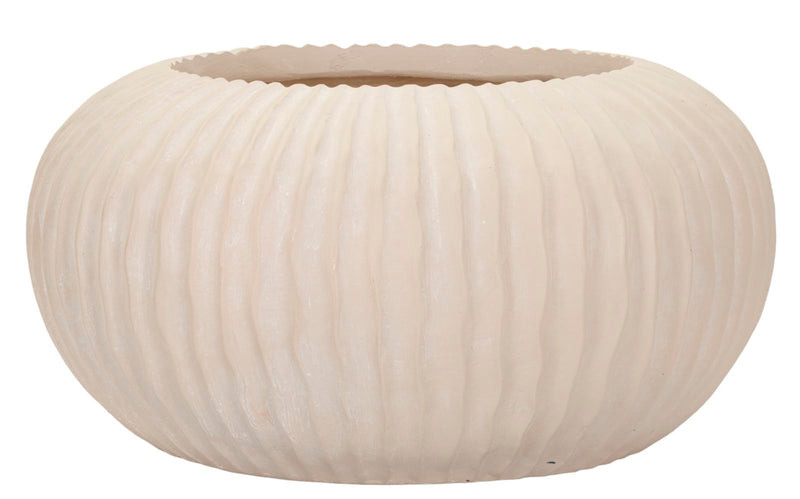 Vază Mauro Ferretti Mist Pot, Crem, Ø35 cm