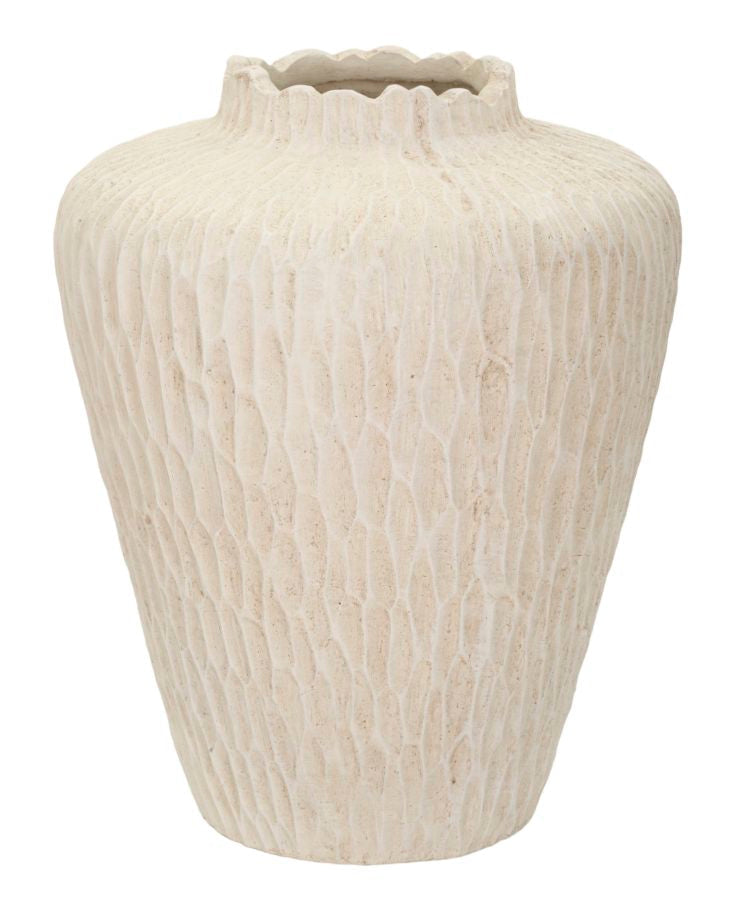 Vază Mauro Ferretti Shade Pot, Crem, Ø32 cm