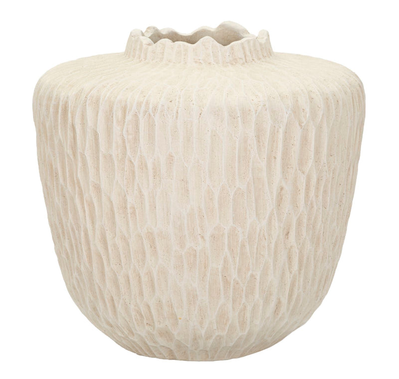 Vază Mauro Ferretti Shade Pot, Crem, Ø35 cm