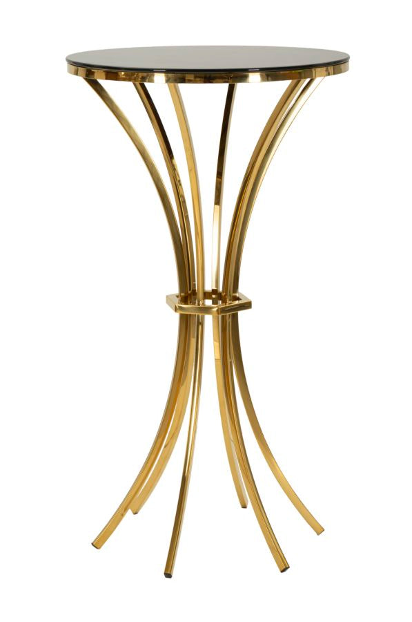 Măsuță Mauro Ferretti Shanty, Auriu/Negru, Ø60 cm