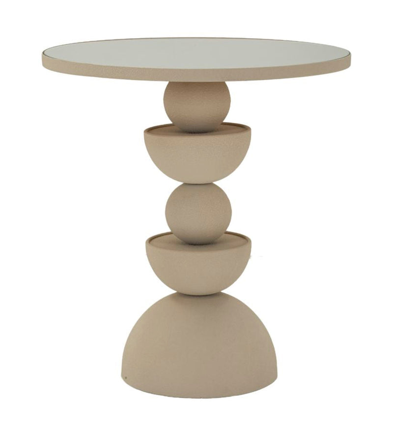 Măsuță Laterală Mauro Ferretti Dune, Crem, Ø45 cm, L:45cm x