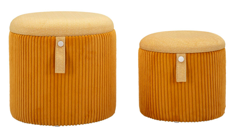 Taburet cu Depozitare Mauro Ferretti Bolzano, Yellow, Ø38 cm
