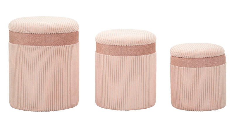Taburet cu Depozitare Mauro Ferretti C/Curtain Box, Roz, Ø40 cm