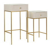 Măsuță Mauro Ferretti Tables Wedding, Crem/Auriu, Ø45 cm