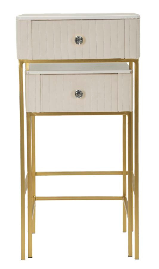 Măsuță Mauro Ferretti Tables Wedding, Crem/Auriu, Ø45 cm