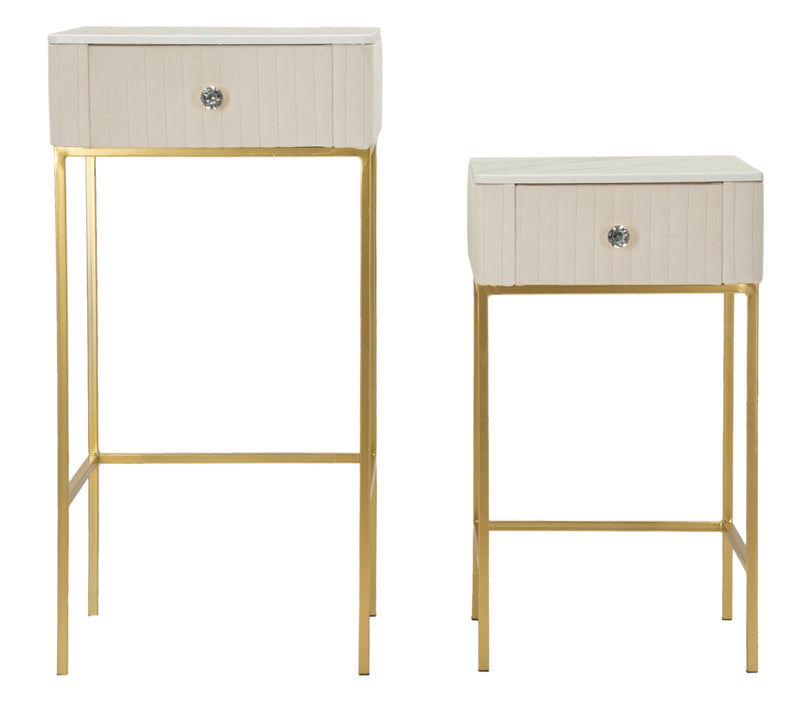 Măsuță Mauro Ferretti Tables Wedding, Crem/Auriu, Ø45 cm