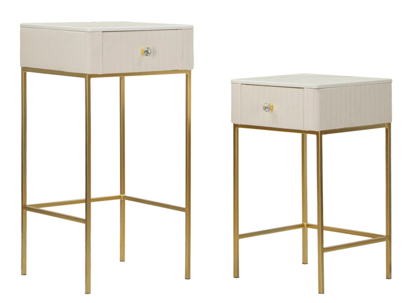Măsuță Mauro Ferretti Tables Wedding, Crem/Auriu, Ø45 cm