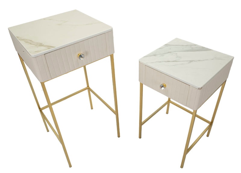 Măsuță Mauro Ferretti Tables Wedding, Crem/Auriu, Ø45 cm