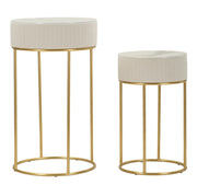 Măsuță Mauro Ferretti Tables Wedding Rotund, Crem/Auriu, Ø50 cm