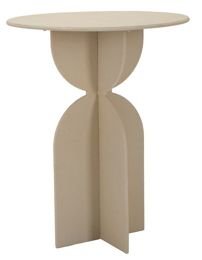 Măsuță Laterală Mauro Ferretti Dune, Crem, Ø45 cm, L:45cm x