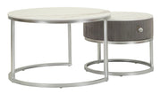 Măsuță de Cafea Mauro Ferretti S Greys, Gri/Argintiu, Ø70 cm