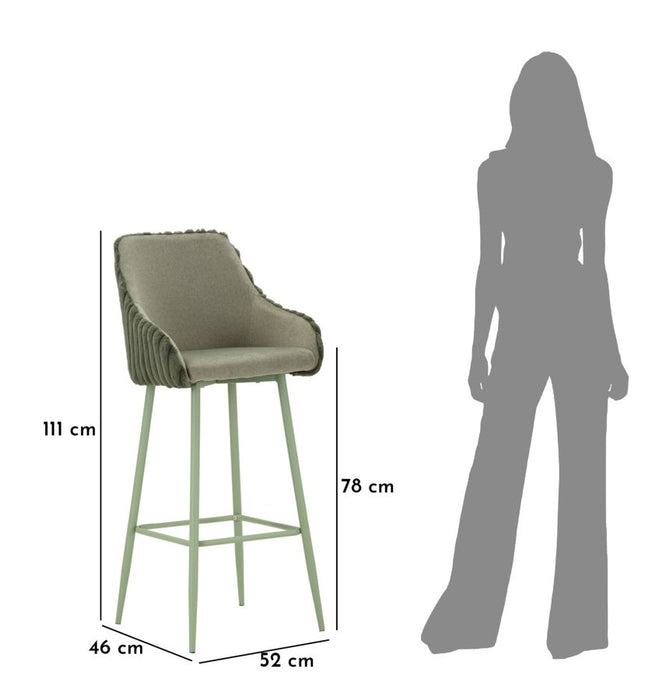 Set 2 Scaune de Bar Mauro Ferretti Alaska A 52X46X111 cm, Verde