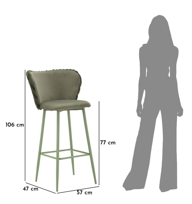 Set 2 Scaune de Bar Mauro Ferretti Alaska B 55X58X106 cm, Verde