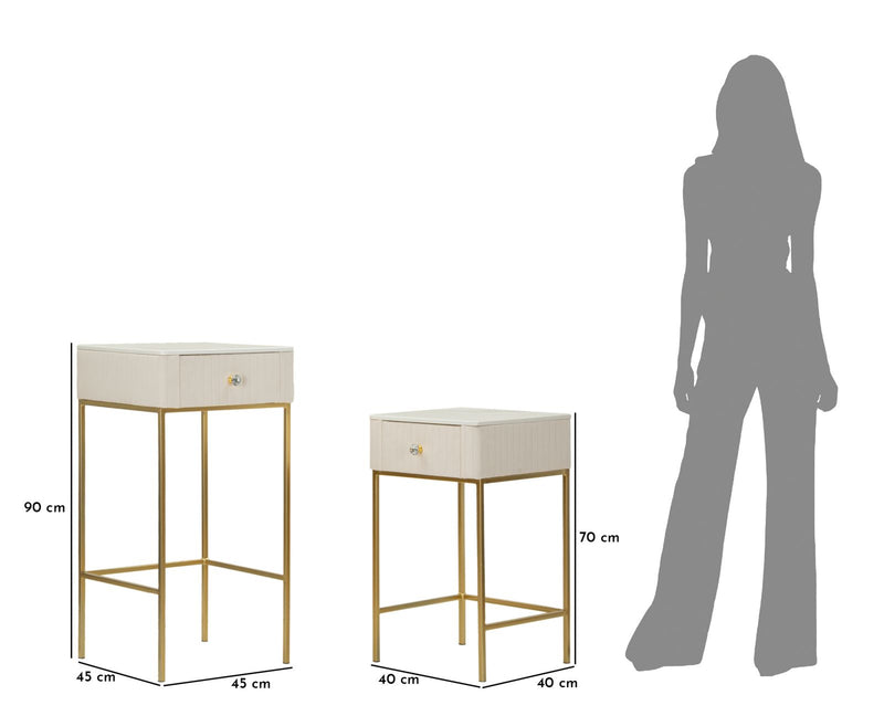 Măsuță Mauro Ferretti Tables Wedding, Crem/Auriu, Ø45 cm
