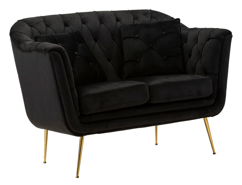 Canapea Mauro Ferretti Budapest Sofa' 2 Seats, Negru, 130x91 cm