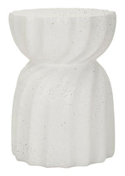 Măsuță Laterală Mauro Ferretti Twisty End, Crem, Ø36 cm