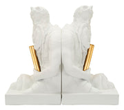 Decorațiune Mauro Ferretti Book End Poseidone, Alb/Auriu