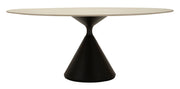 Masă Dining Mauro Ferretti Space, Crem/Negru, 180x73 cm