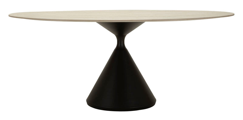 Masă Dining Mauro Ferretti Space, Crem/Negru, 180x73 cm