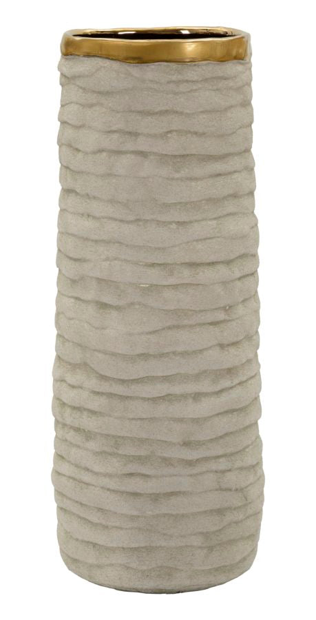 Vază Mauro Ferretti Lima Open Vase, Gri/Auriu, Ø16 cm