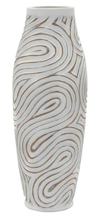 Vază Mauro Ferretti Oblix, Alb Spălat, Ø18 cm
