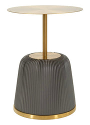 Măsuță Laterală Mauro Ferretti Egle End, Gri/Auriu, Ø40 cm