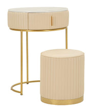 Noptieră Mauro Ferretti /Dressing cu, Alb/Auriu, Ø52 cm