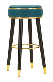 Scaun Bar Mauro Ferretti London Bar, Verde/Negru/Auriu, Ø38 cm