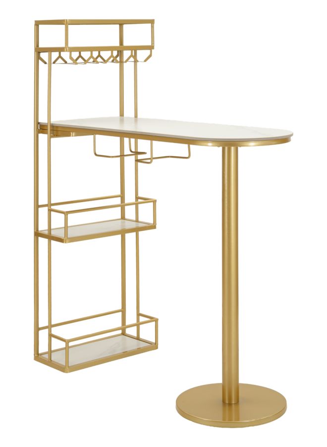 Mobilier Dining Mauro Ferretti Luxy, Auriu/Alb, 120x150 cm