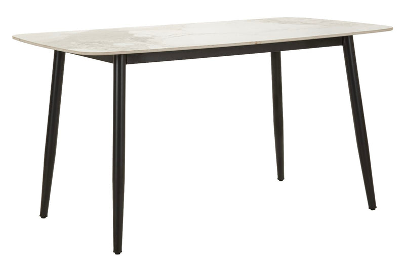 Masă Dining Mauro Ferretti Josh, Negru/Alb, 138x76 cm