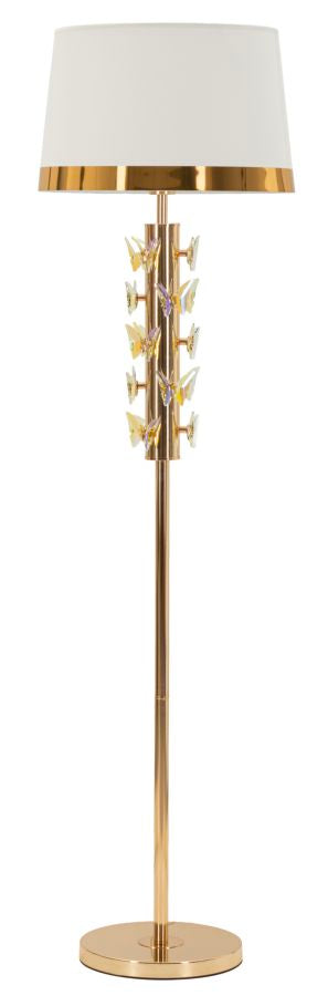 Lampadar Mauro Ferretti Fluture, Auriu/Alb, Ø45 cm