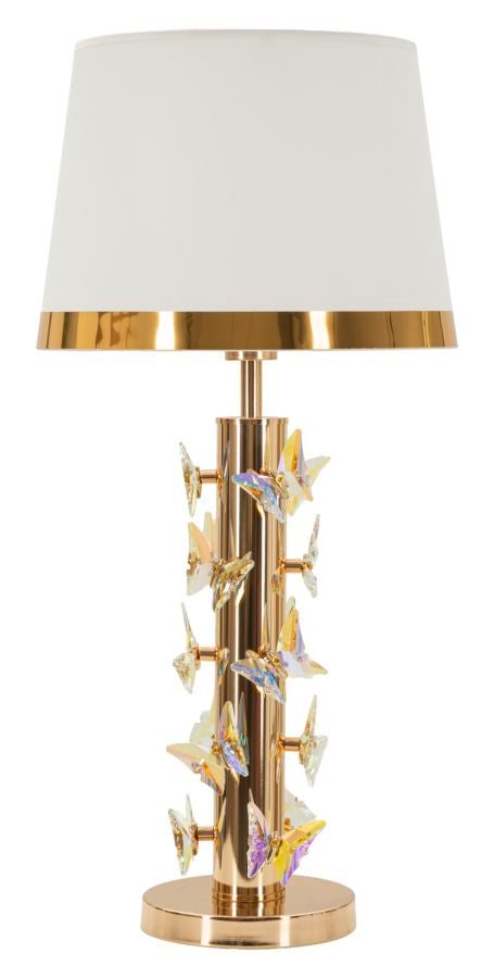Veioză Mauro Ferretti Fluture, Auriu/Alb, Ø35 cm