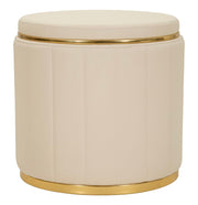 Puf Mauro Ferretti London, Crem/Auriu, Ø46 cm