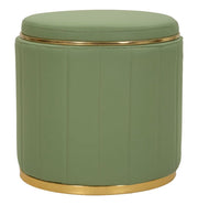 Puf Mauro Ferretti London, Verde/Auriu, Ø46 cm