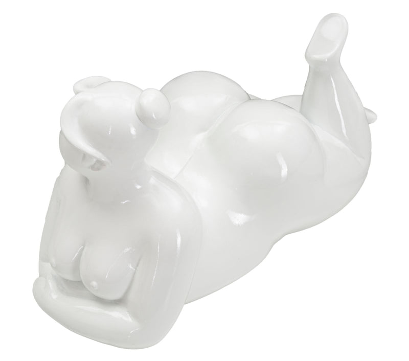 Decorațiune Mauro Ferretti Femeie Yoga Relaxare, Alb, 32x16 cm