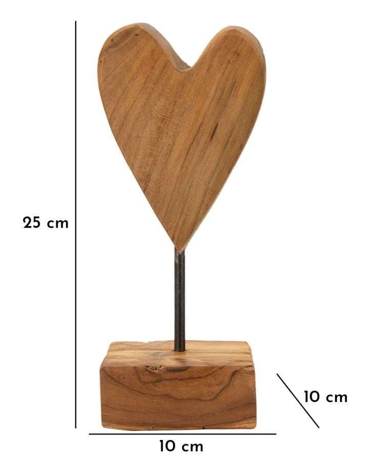 Decorațiune Mauro Ferretti Inimă Sculptură, Maro, 10x25 cm