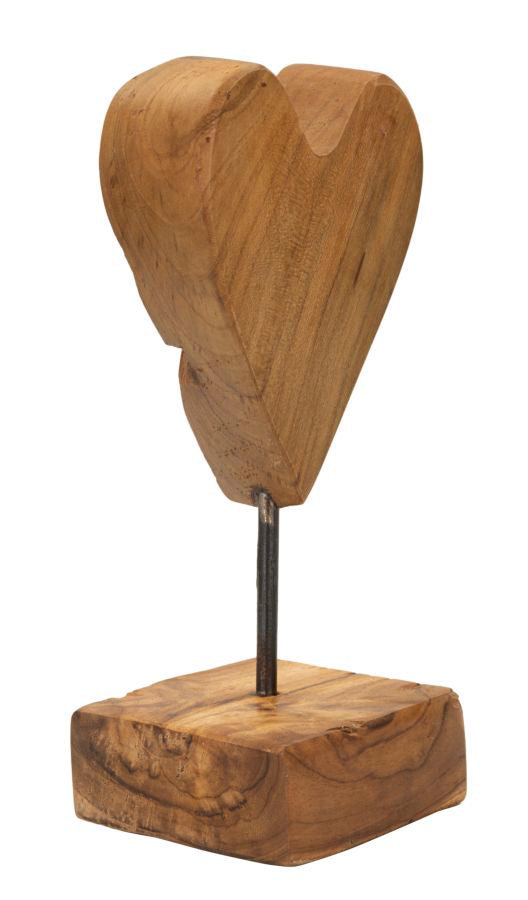 Decorațiune Mauro Ferretti Inimă Sculptură, Maro, 10x25 cm