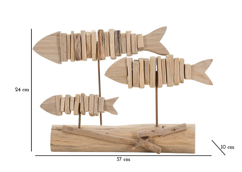 Decorațiune Mauro Ferretti Pește Natură, Natural, 37x24 cm