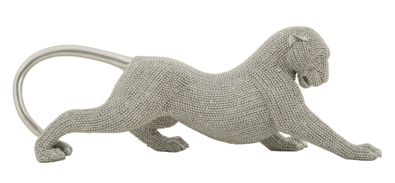 Decorațiune Mauro Ferretti Panter Sparky, Argintiu, 32x11 cm