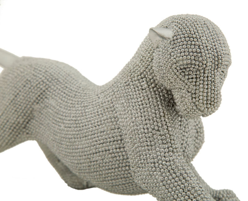 Decorațiune Mauro Ferretti Panter Sparky, Argintiu, 32x11 cm
