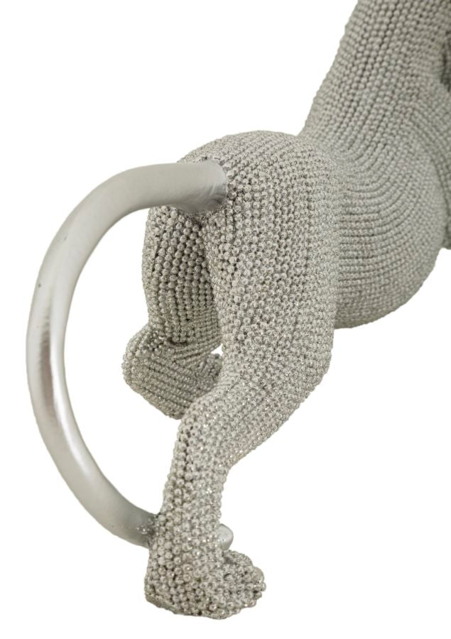 Decorațiune Mauro Ferretti Panter Sparky, Argintiu, 32x11 cm