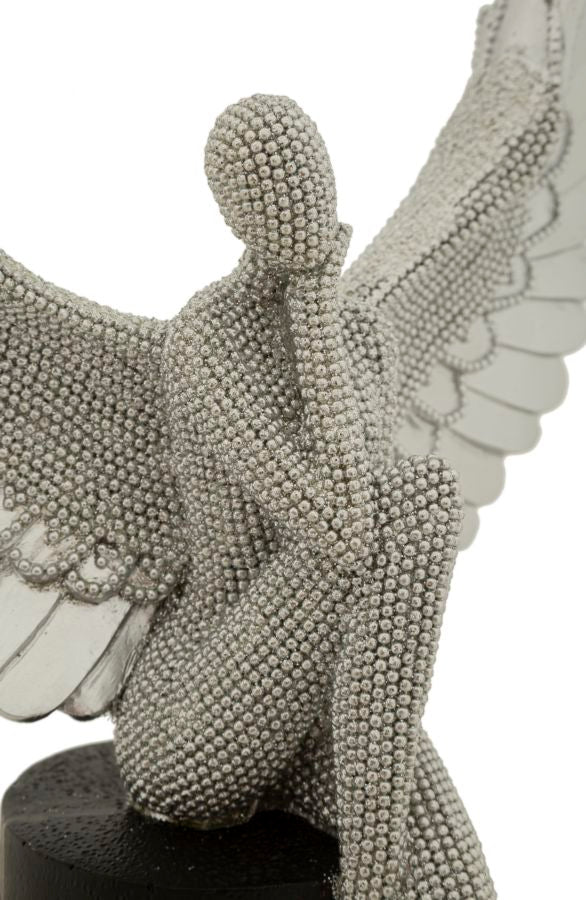 Decorațiune Mauro Ferretti Statuesparky, Argintiu/Negru, 24x34 cm
