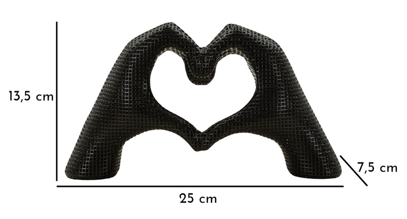 Decorațiune Mauro Ferretti Mâini Îndrăgostit, Negru, 25x14 cm