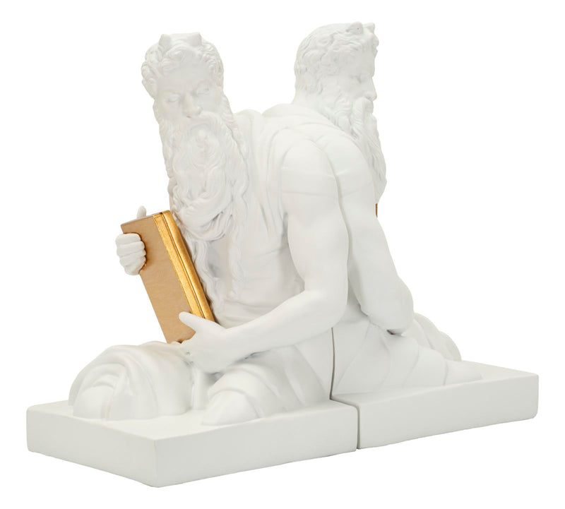 Decorațiune Mauro Ferretti Book End Poseidone, Alb/Auriu