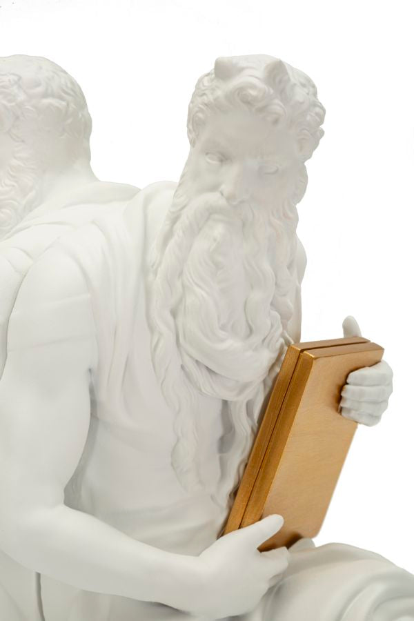 Decorațiune Mauro Ferretti Book End Poseidone, Alb/Auriu