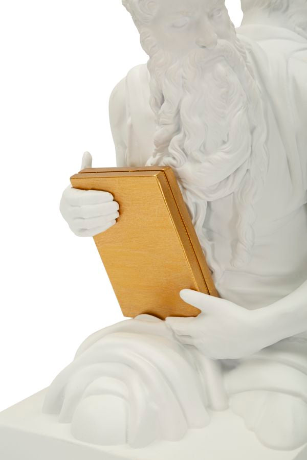 Decorațiune Mauro Ferretti Book End Poseidone, Alb/Auriu