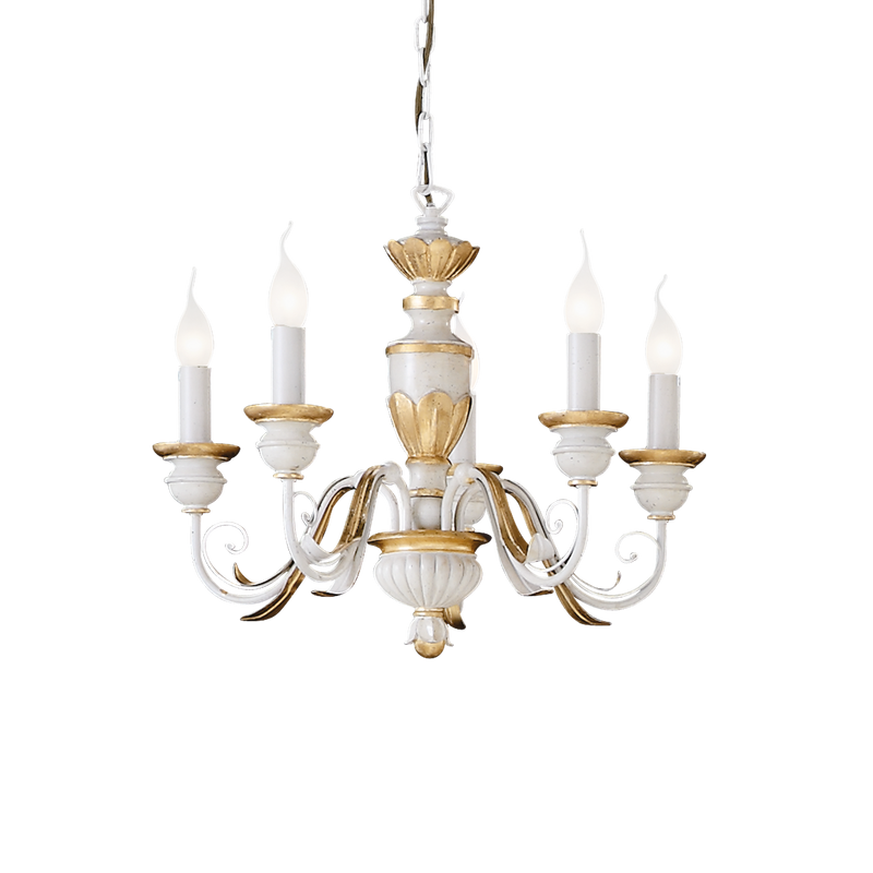 Lustra FIRENZE Ideal Lux, E14 max 5 x 40W, Alb