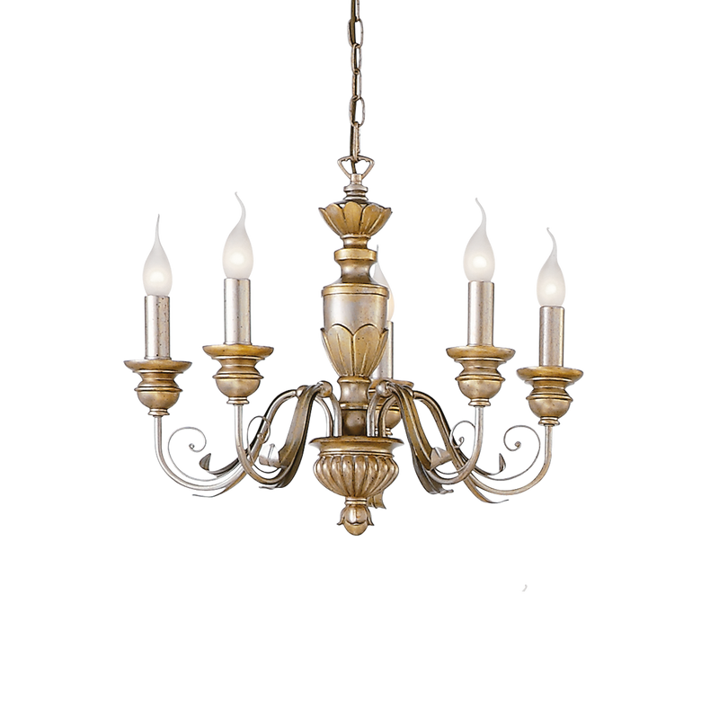 Lustra FIRENZE Ideal Lux, E14 max 5 x 40W, Auriu